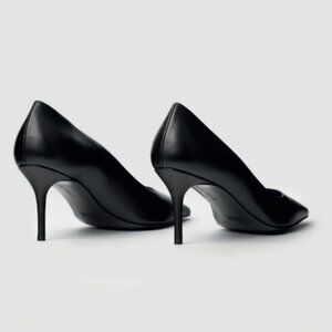 Genuine Leather Heels for Women, Black, new in box